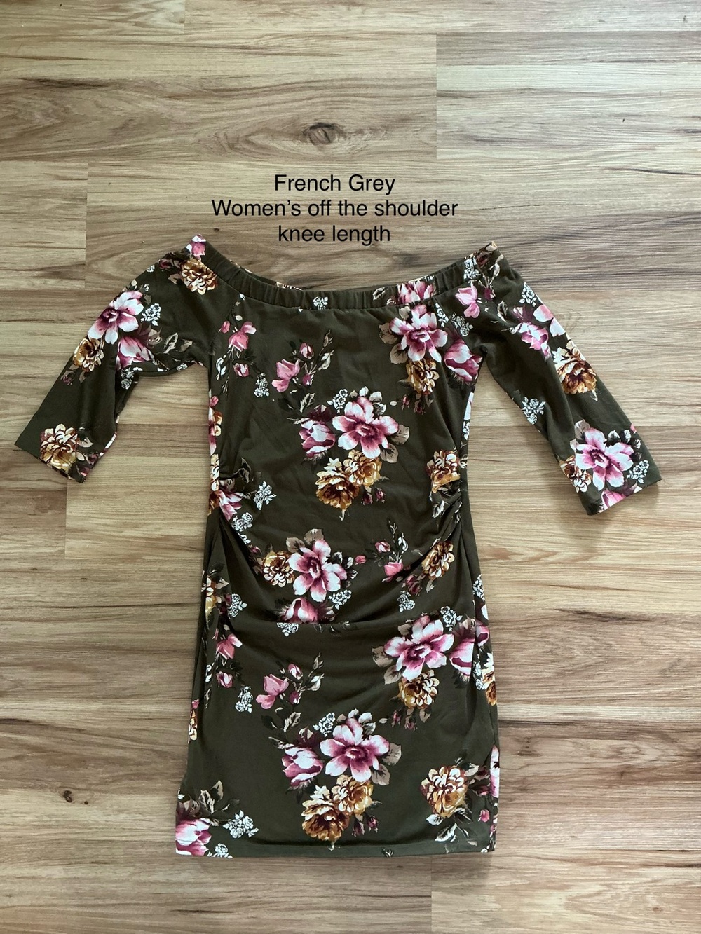 Women’s French Grey fitted floral dress